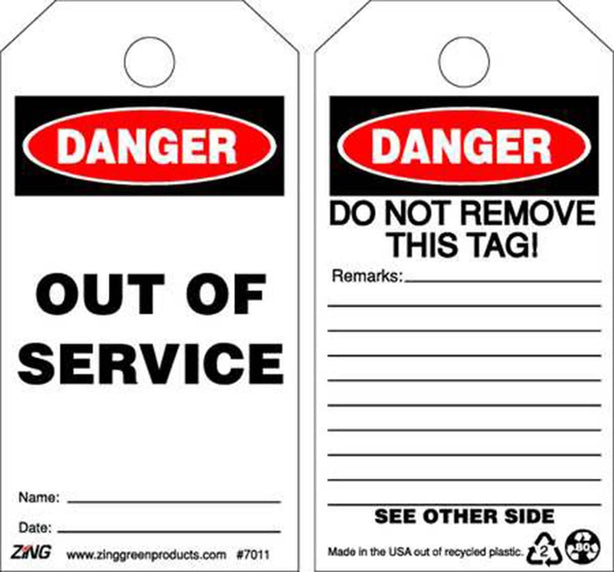 Zing Enterprises LLC Safety Tags - ZIG7011