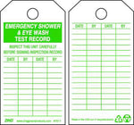 Zing Enterprises Safety Tag, Emergency Shower and Eye Wash Test Record, Plastic, 3" W x 5.75" H - ZIG7017