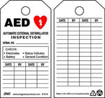 Zing Enterprises Safety Tag, AED Inspection, Plastic, 3" W x 5.75" H - ZIG7018